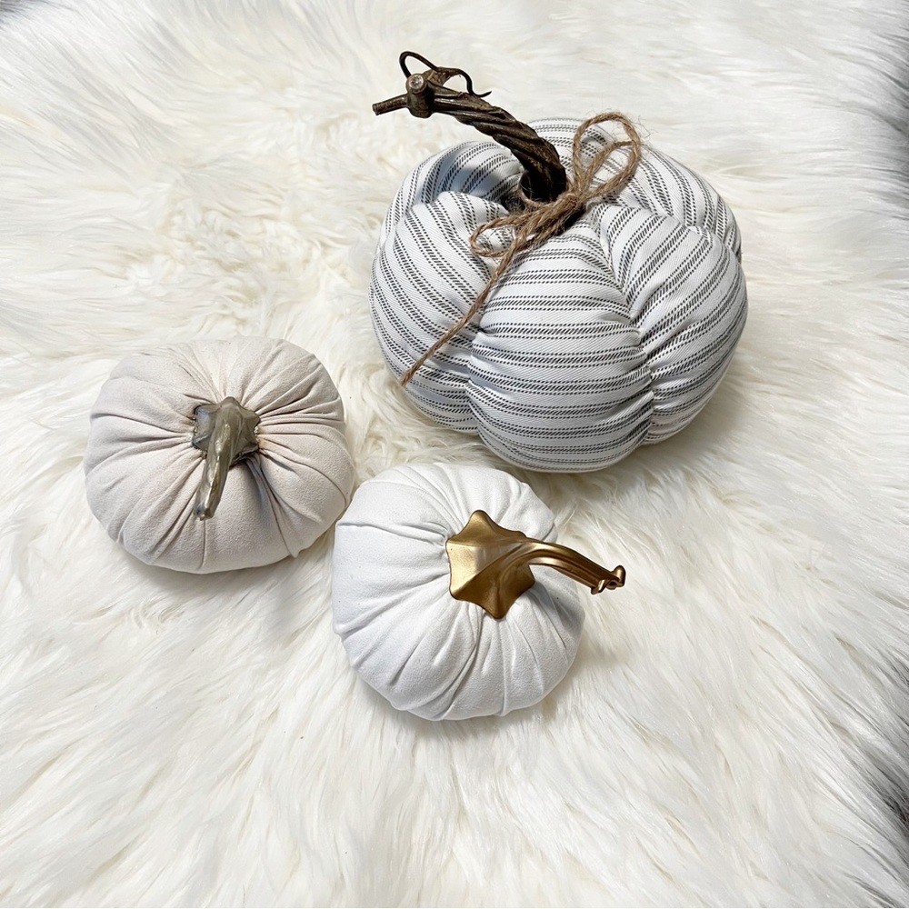 3 pcs Small Fabric Pumpkins